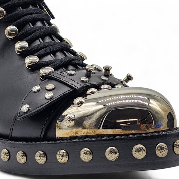 Alexander McQueen Leather Combat Boots 38.5 - Picture 8 of 14